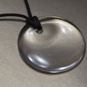 Tiffany & Co Peretti Rock Crystal Thumb Print Disk Necklace, Rare